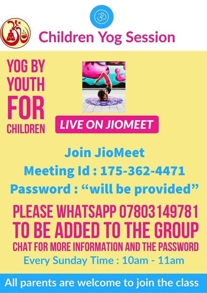 Online Kids Yog classes on Online meeting