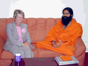 Swamiji with the UK's Health Secretary, the Rt. Hon. Patricia Hewitt